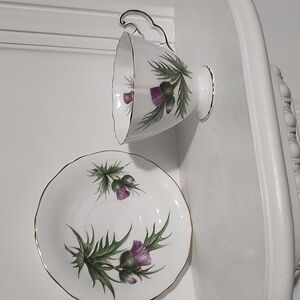 Adderley THISTLE (SCALLOPED) 2 Demitasse Cup & Saucer 